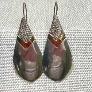 Tribal Ethnic Gold and Silver dangle Hook Earrings